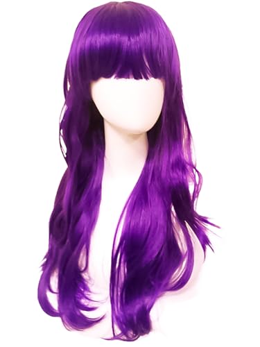 bi bi hou Descendants Cosplay Perücke Lange Gewellt Descendants Verkleidung Evie Mal Uma Cosplay Wig Weihnachten Halloween Karneval Party Kostüm Zubehör Perücke Bunt Grün Blau Violett von bi bi hou