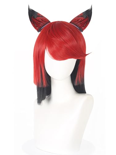 bi bi hou Hazbin Hotel Alastor Cosplay Perücke Anime Hazbin Hotel Verkleidung Alastor Cosplay Wig Halloween Karneval Party Cosplay Kostüm Zubehör Perücke Erwachsene von bi bi hou