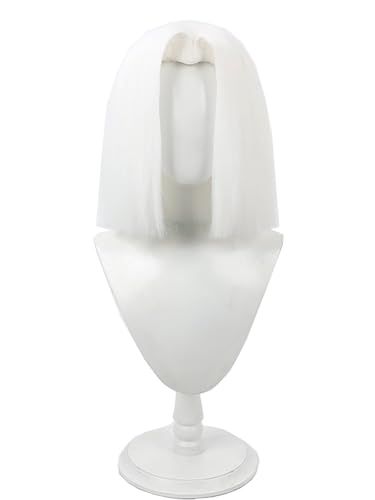 bi bi hou Hazbin Hotel Lute Cosplay Perücke Weiße Anime Hazbin Hotel Verkleidung Lute Cosplay Wig Halloween Karneval Party Cosplay Kostüm Zubehör Perücke Erwachsene von bi bi hou