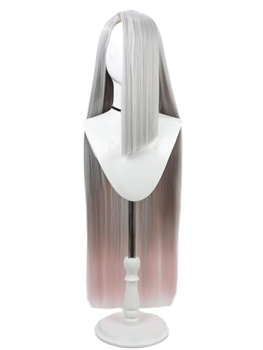 bi bi hou Hazbin Hotel Vaggie Cosplay Perücke Silber Lange Anime Hazbin Hotel Verkleidung Vaggie Cosplay Wig Halloween Karneval Party Cosplay Kostüm Zubehör Perücke Erwachsene von bi bi hou