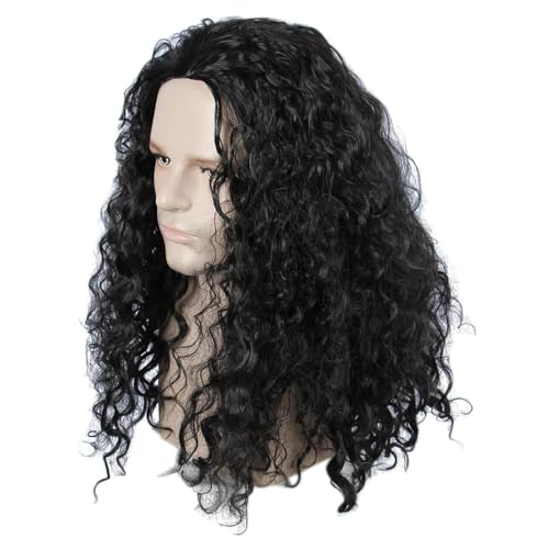 bi bi hou Herren Maui Cosplay Perücke Schwarz Lange Gelockte Princesse Moana Maui Verkleidung Weihnachten Halloween Karneval Party Bühnenauftritt Kostüm Zubehör Perücke Lockige von bi bi hou
