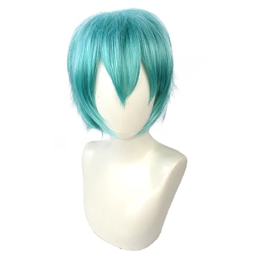 bi bi hou Herren Miku Cosplay Perücke Anime Cosplay Verkleidung Miku Wig Kurze Halloween Karneval Party Cosplay Kostüm Zubehör Perücke 30cm Grün von bi bi hou