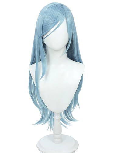 bi bi hou Hinomori Shizuku Cosplay Perücke Blau Lange Project Sekai Verkleidung Shizuku Hinomori Cosplay Wig Anime Perücke Halloween Karneval Party Cosplay Kostüm Zubehör Erwachsene von bi bi hou