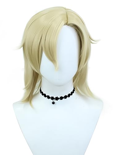 bi bi hou Honkai Star Rail Aventurine Cosplay Perücke Blond Honkai Star Rail Verkleidung Aventurine Cosplay Wig Anime Perücke Halloween Karneval Party Cosplay Kostüm Zubehör Perücke Erwachsene von bi bi hou
