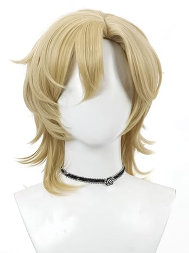 bi bi hou Honkai Star Rail Aventurine Cosplay Perücke Blond Honkai Star Rail Verkleidung Aventurine Cosplay Wig Anime Perücke Halloween Karneval Party Cosplay Kostüm Zubehör Perücke Erwachsene von bi bi hou