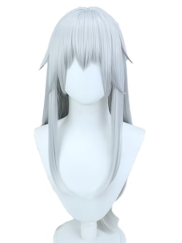 bi bi hou Honkai Star Rail Clara Cosplay Perücke Silber Lange Honkai Star Rail Verkleidung Clara Cosplay Wig Anime Perücke Halloween Karneval Party Cosplay Kostüm Zubehör Perücke Erwachsene von bi bi hou