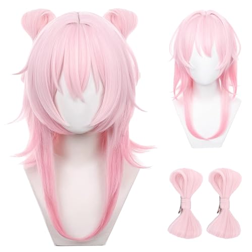 bi bi hou Honkai Star Rail March 7th Cosplay Perücke Rosa Honkai Star Rail Verkleidung March 7th Cosplay Wig Anime Perücke Halloween Karneval Party Cosplay Kostüm Zubehör Perücke Erwachsene von bi bi hou