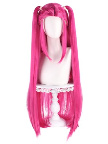 bi bi hou Mira Cosplay Perücke Rot Länge 100cm Anime Demon Hunters Verkleidung Mira Wig Halloween Karneval Party Kostüm Zubehör Anime Perücke Erwachsene von bi bi hou