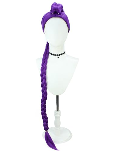 bi bi hou Rumi Cosplay Perücke Violett Länge 120cm Anime Demon Hunters Verkleidung Rumi Wig Halloween Karneval Party Kostüm Zubehör Anime Perücke Erwachsene von bi bi hou