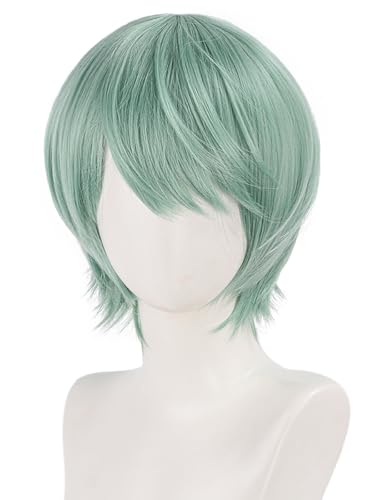 bi bi hou Saja Boys Baby Cosplay Perücke Grün Länge 30cm Anime Demon Hunters Verkleidung Sajaboys Baby Wig Halloween Karneval Party Kostüm Zubehör Anime Perücke Erwachsene von bi bi hou