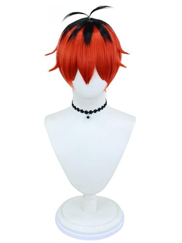 bi bi hou Stark Cosplay Perücke Rot Länge 30cm Anime Frieren at the Funeral Verkleidung Stark Wig Halloween Karneval Party Kostüm Zubehör Anime Perücke Erwachsene von bi bi hou