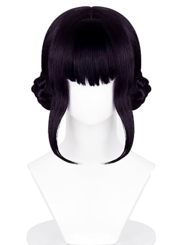 bi bi hou Zoe Cosplay Perücke Schwarz Länge 25cm Anime Demon Hunters Verkleidung Zoe Wig Halloween Karneval Party Kostüm Zubehör Anime Perücke Erwachsene von bi bi hou