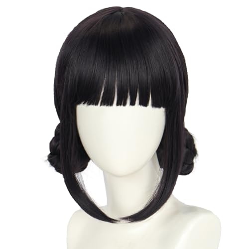 bi bi hou Zoe Cosplay Perücke Schwarz Länge 29cm Anime Demon Hunters Verkleidung Zoe Wig Halloween Karneval Party Kostüm Zubehör Anime Perücke Erwachsene von bi bi hou