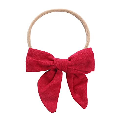Braut Stirnband Kleinkind Baby Mädchen einfarbig Stirnband Bowknot elastisches Haarband für Kleinkinder Head Bands (Red, One Size) von biJerou