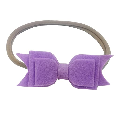 Haargummis Damen Kleinkind Baby Mädchen einfarbig Stirnband Bowknot elastisches Haarband für Kleinkinder Stirnband Mädchen 7 Jahre (Purple, One Size) von biJerou