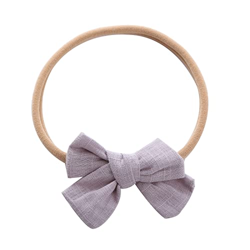 Haarreif Mädchen Blumen Kleinkind Baby Mädchen einfarbig Stirnband Bowknot elastisches Haarband für Kleinkinder Haarband Stirnband Damen (Grey, One Size) von biJerou