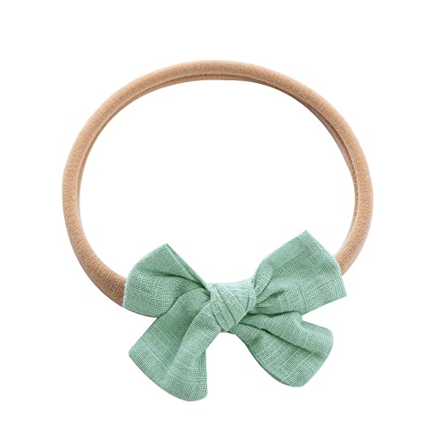 Haarreif Mädchen Blumen Kleinkind Baby Mädchen einfarbig Stirnband Bowknot elastisches Haarband für Kleinkinder Haarband Stirnband Damen (Mint Green, One Size) von biJerou