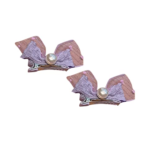 Haarschmuck Mit Blumen Aktive süße Schleife, farbige Schleife, Polyester-Haarschmuck für Kleinkinder, Mädchen, Einheitsgröße Kinder Haarband Jungs (Purple, One Size) von biJerou