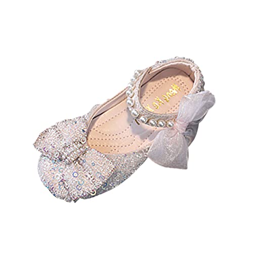 Prinzessin Schuhe Mädchen Wunderschöne Mary Jane Schuhe mit Perlen und Strasssteinen Besetzt Glitzer Prinzessin Schuhe mit Pailletten Ballettschuhe Hochzeitsschuhe Mädchen Kleid Schuhe von biJerou