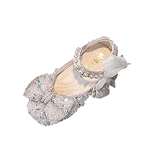 Prinzessin Schuhe Mädchen Wunderschöne Mary Jane Schuhe mit Perlen und Strasssteinen Besetzt Glitzer Prinzessin Schuhe mit Pailletten Ballettschuhe Hochzeitsschuhe Mädchen Kleid Schuhe von biJerou