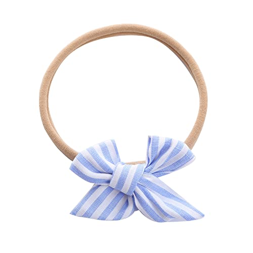 Reitstirnband Kleinkind Baby Mädchen Gestreifte Drucke Stirnband Bowknot Elastisches Haarband Für Kleinkinder Tennis Bekleidung Herren (Light Blue, One Size) von biJerou