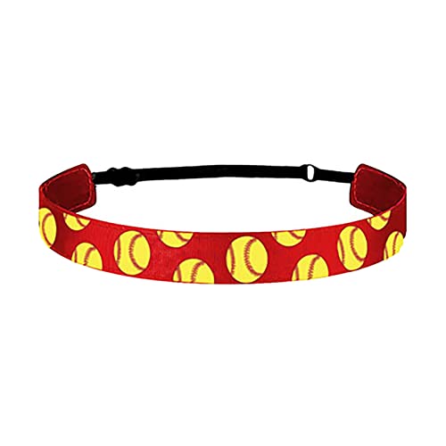 Zopfbänder Damen Mädchen-Baseball-Softball-Sport-Haarband, elastisch, rutschfest, Haarband, Lauf-Stirnband, Haar-Accessoires Haarreif Hellblau (Red, One Size) von biJerou