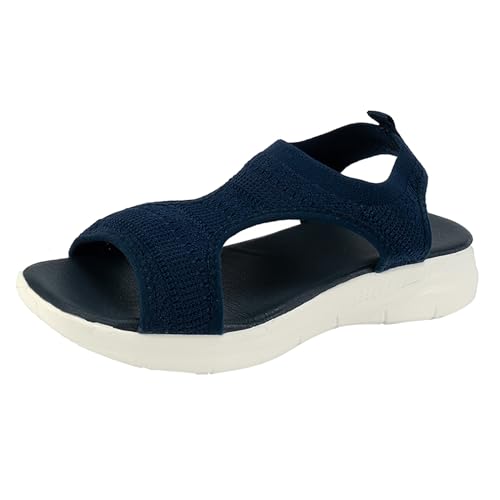 biJerou Damen Sommer Open Toe Römische Schuhe Sport- und Freizeitschuhe Sandalen Sandalen Mit Absatz Damen Sexy (Blue, 35) von biJerou