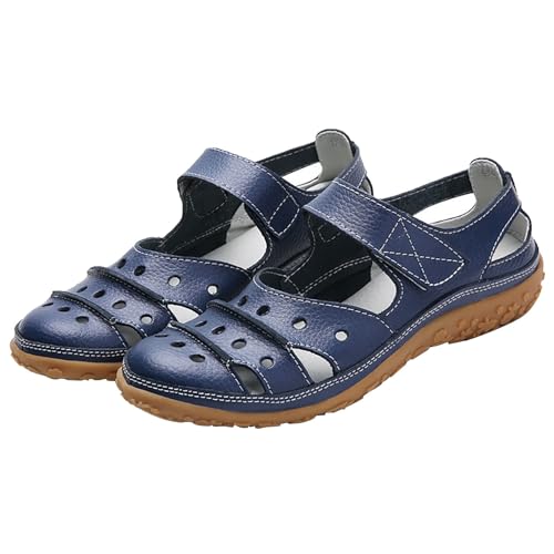 biJerou Einfarbige, lässige, modische, Hohle, atmungsaktive Freizeitschuhe für Damen Schuhe Damen Rot 37 (Blue, 35) von biJerou