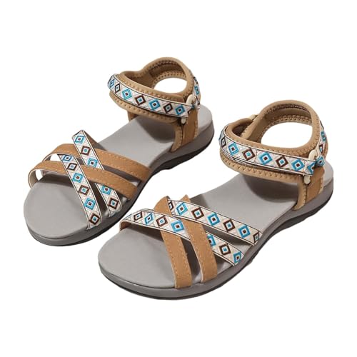 biJerou Lässige seitliche hohle Gürtelschnalle mit flachem Boden, römische Schuhe, Sommersandalen für Damen, modische Damensandalen Find Damen Schuhe 37 (Brown, 39) von biJerou