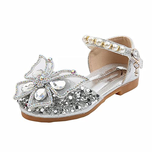 biJerou Prinzessin Schuhe Mädchen Stiefel Partei Ballerina Cinderella Kristall Schuhe Casual Kleid Schuhe mit Perlen-Strass-Verzierung Glitzer Sandalen Eiskönigin Mädchen Boots von biJerou