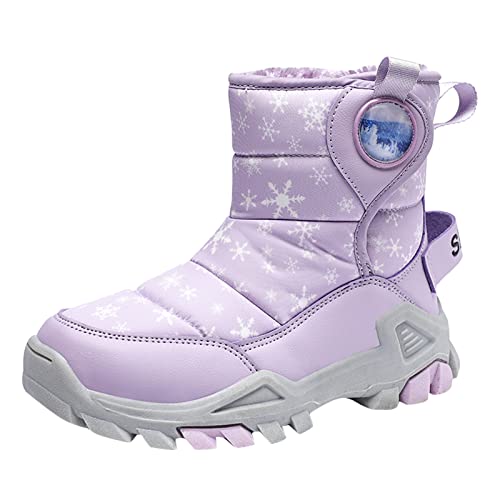 biJerou Schneestiefel Mädchen Winter Warme Kinderstiefel Rutschfeste Wasserdicht Sport Beiläufige Bootie Winter Outdoor Boots Outdoorstiefel Winterstiefel Thermostiefel Mädchen Boots von biJerou