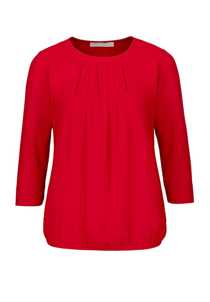 bianca Blusenshirt IRINA mit Fältchen am Rundhalsausschnitt von bianca
