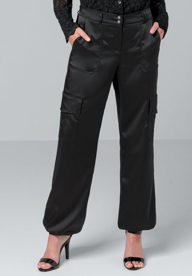 bianca Cargohose PARIGI in edel schimmernder schwererer Satin-Qualität von bianca