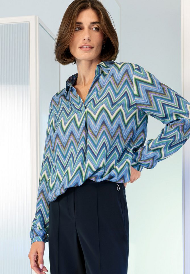 bianca Druckbluse ADINA in graphischem Allover-Print in Trendfarben von bianca