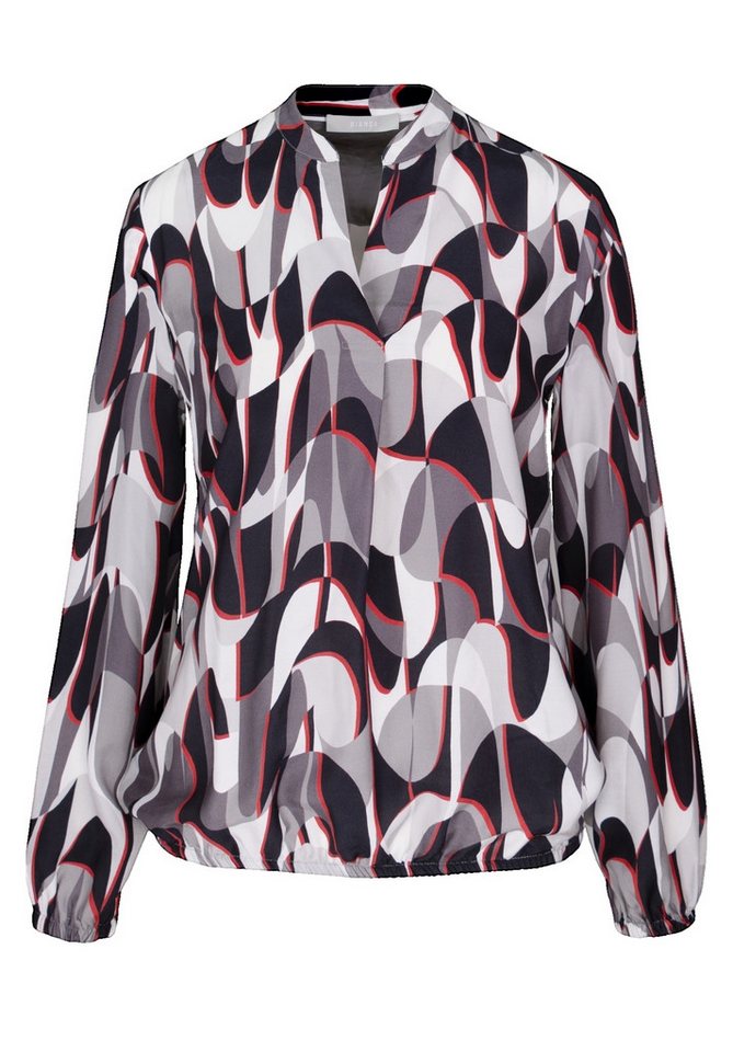 bianca Druckbluse ADINA in graphischen Allover-Print und Gummizug am Saum von bianca