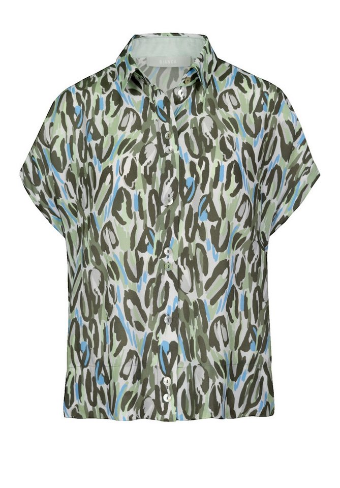 bianca Druckbluse SABEA in angesagtem Allover-Print in Trendfarbe von bianca