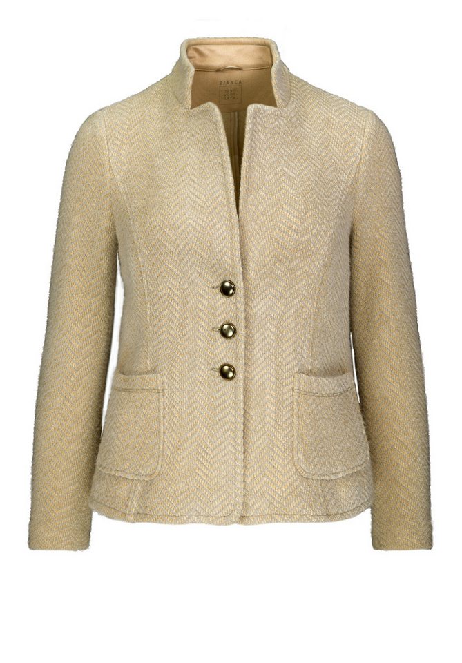 bianca Jackenblazer JOALINA in samtig, weichem Strukturjersey in Trendfarbe von bianca