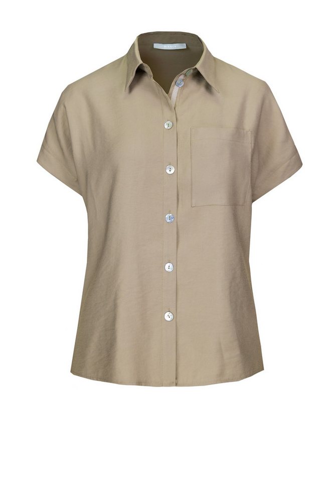 bianca Kurzarmbluse - Oversized Bluse mit Hemdkragen, Knopfleiste und Brusttasche Seitenschlitze von bianca