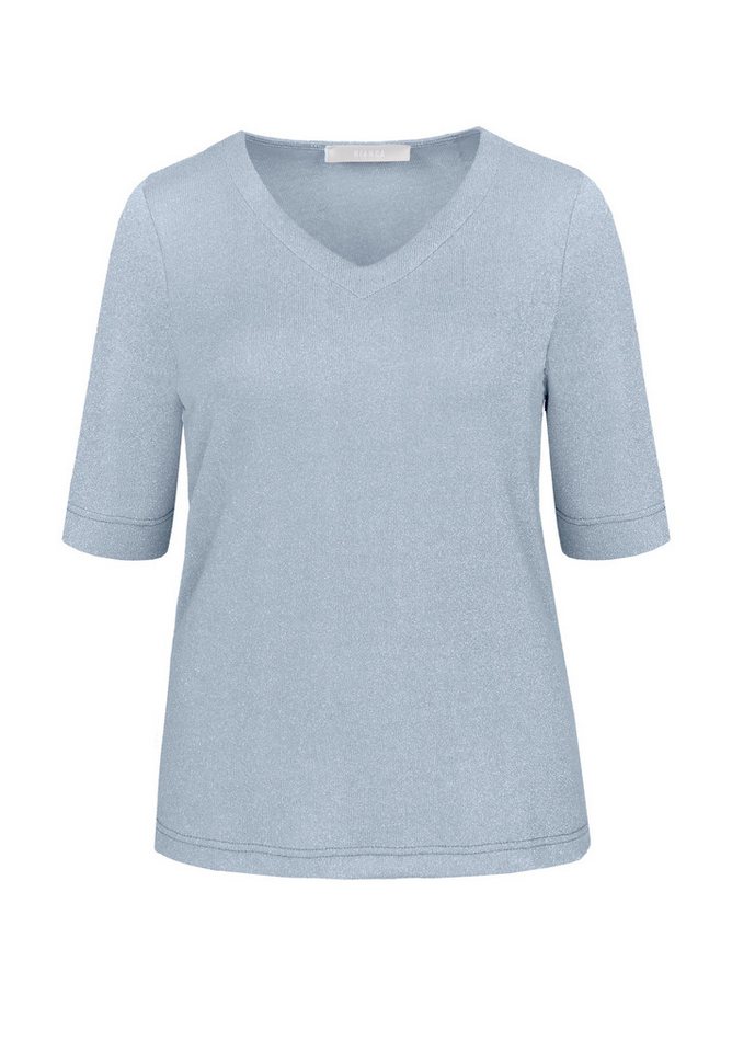 bianca Kurzarmshirt - Kurzarmshirt in Unifarbe mit V-Ausschnitt von bianca