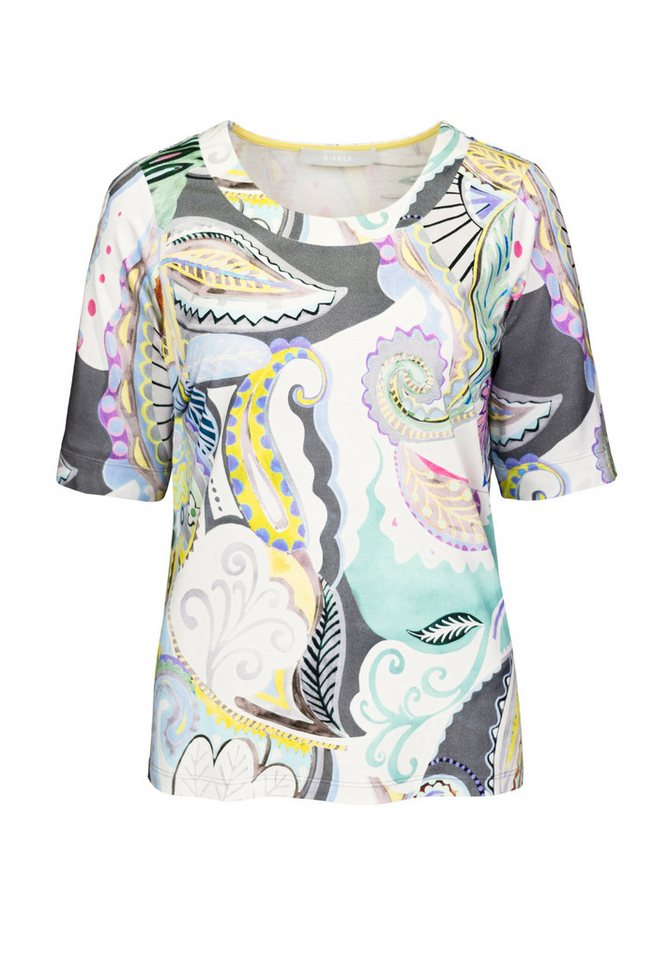 bianca Kurzarmshirt – T-Shirt mit All-Over-Print und Rundhalsausschnitt von bianca
