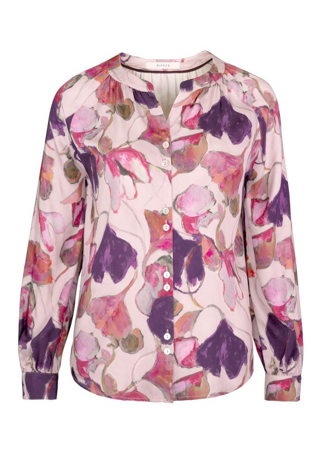 bianca Langarmbluse - Druckbluse RANJA mit floralem Muster und Tunika-Ausschnitt von bianca