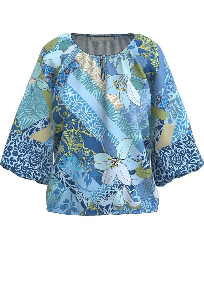 bianca Langarmbluse RANA BLAU BUNT von bianca