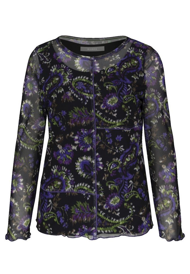 bianca Langarmshirt DINI mit angesagtem Allover-Print auf Meshware von bianca