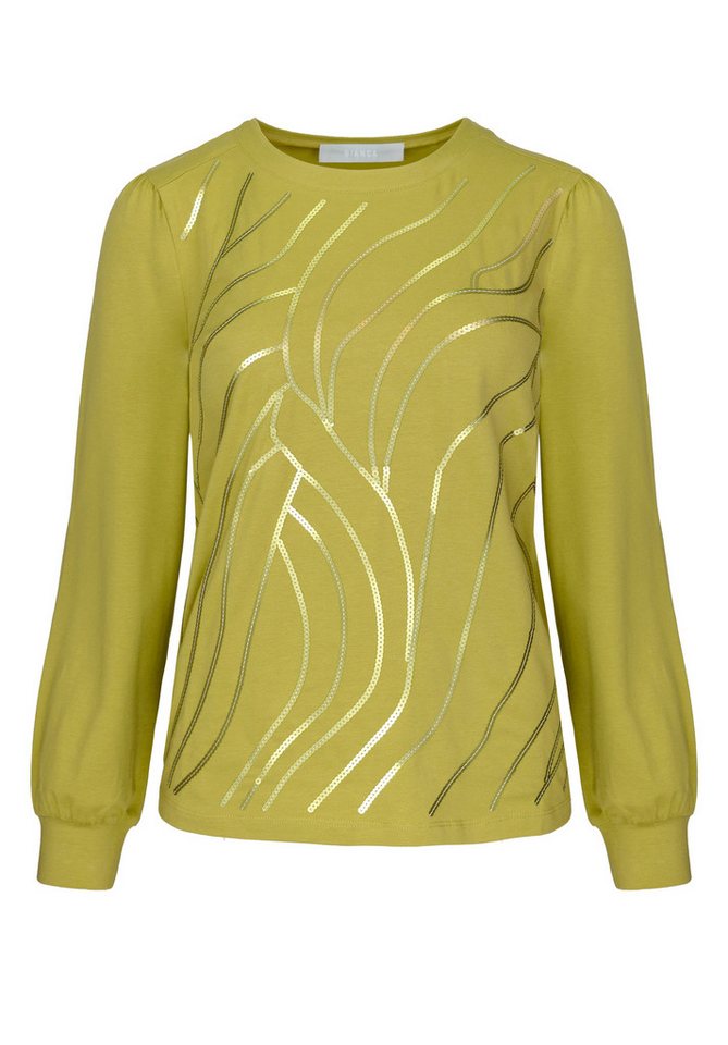 bianca Langarmshirt LAILA mit farblich hervorgehobenen Pailletten von bianca