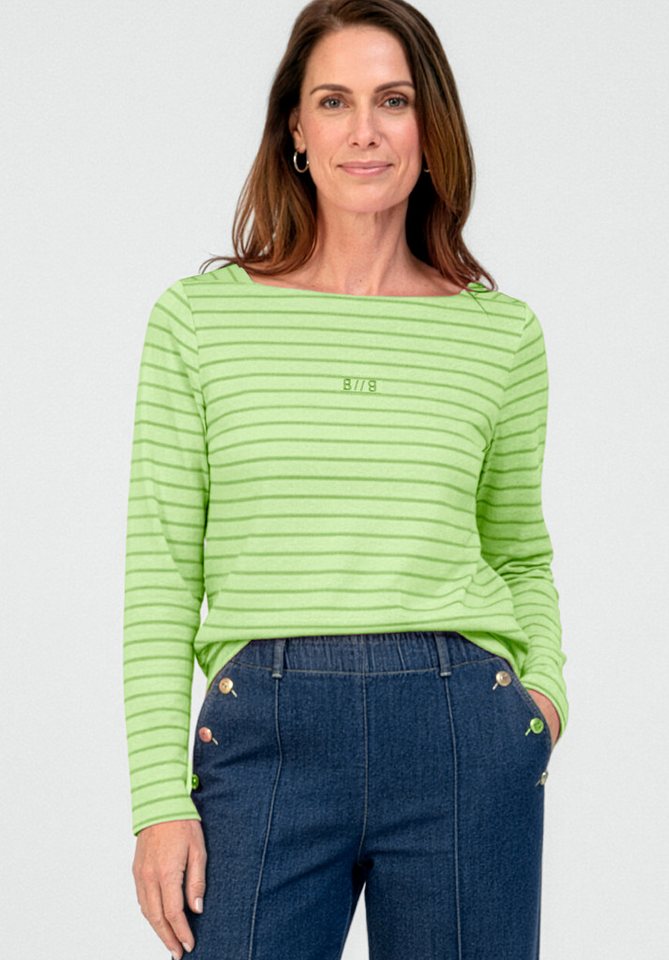 bianca Langarmshirt LOTTA mit tonigem Ringelmuster in Trendfarbe von bianca