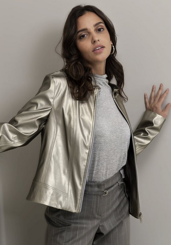 bianca Lederimitatjacke LUCILLE in Metallic-Look und mit coolem Innenfutter von bianca