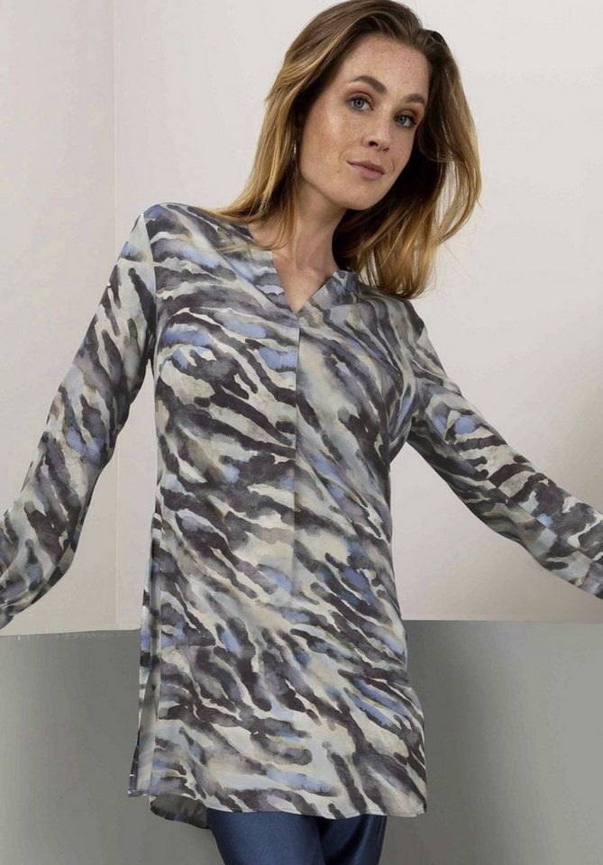bianca Longbluse DAGNA mit modischem Dessin und Stehkragen von bianca