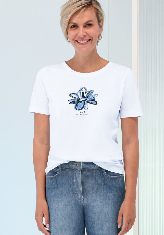 bianca Print-Shirt DINIA mit modernem Frontmotiv in Trendfarben von bianca
