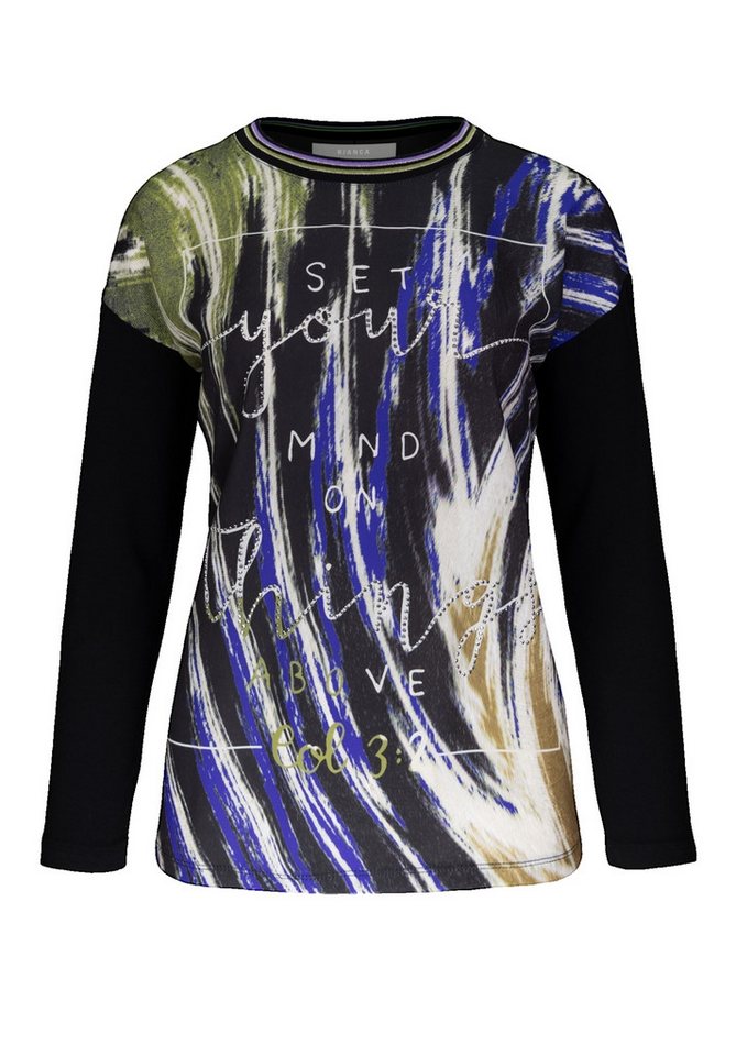 bianca Print-Shirt JULIE mit modernem Frontmotiv und Metallic-Effekten von bianca