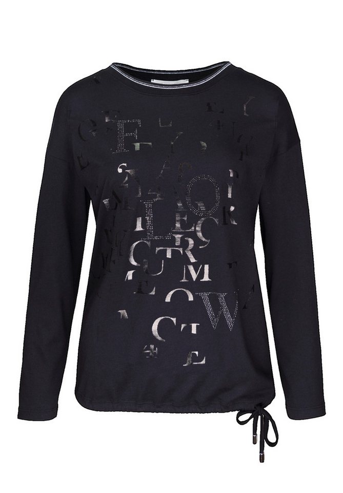 bianca Print-Shirt JULIE mit schimmerndem Frontmotiv und Wording von bianca